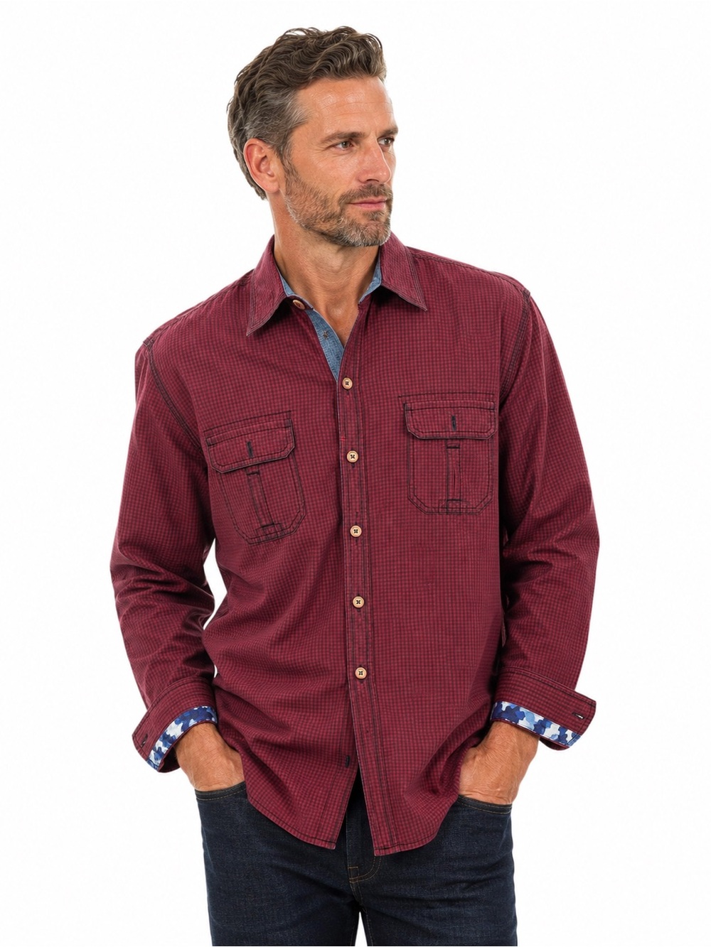 Robert Graham Men's 2XL
Red Black Check Button Down Shirt
Tailored Fit